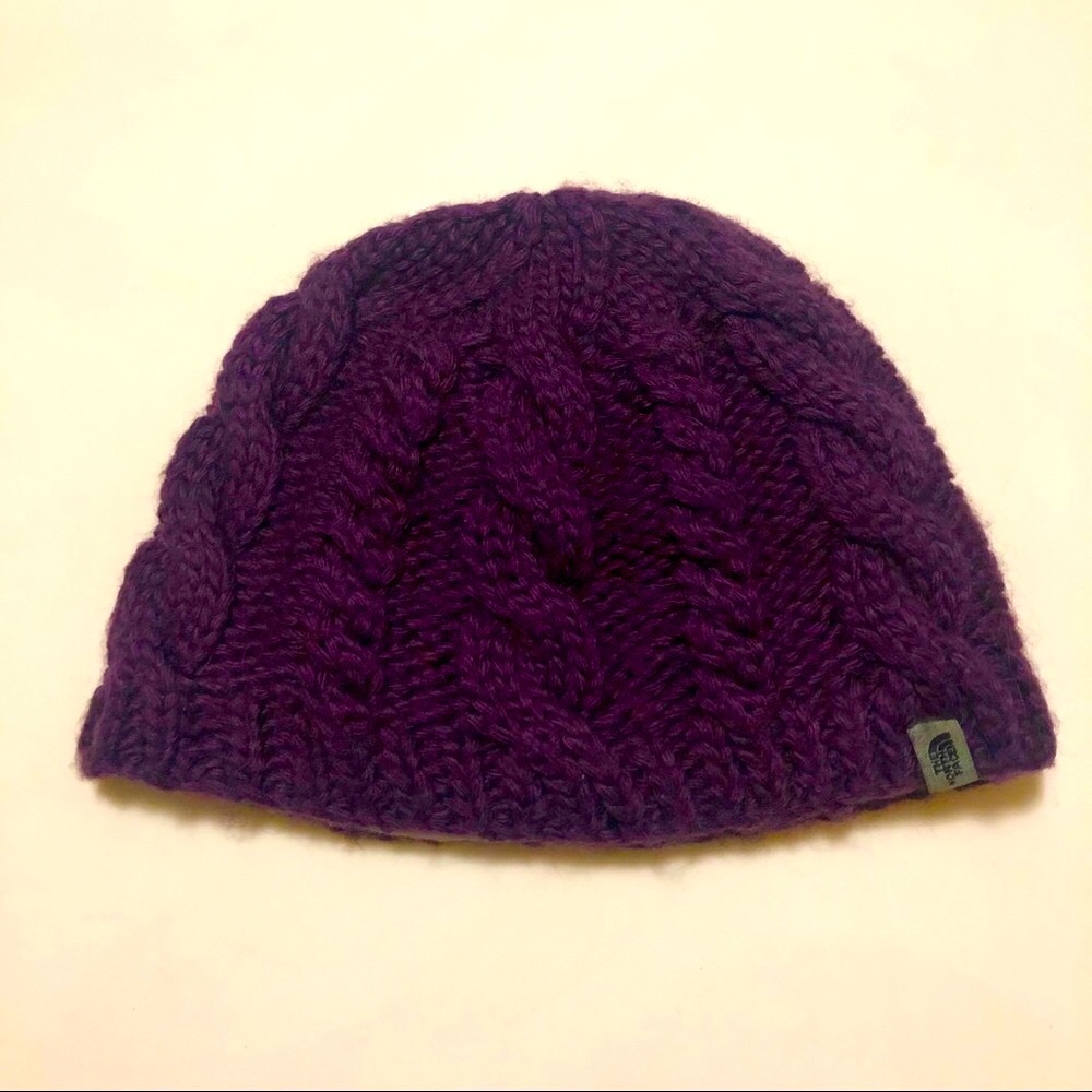 The North Face Purple Cable Knit Minna Beanie Hat